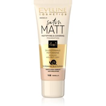 Eveline Cosmetics Satin Matt matující make-up se šnečím extraktem odstín 102 Vanilla 30 ml