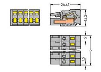 Zásuvkový konektor na kabel WAGO 231-104/026-000, 26.45 mm, pólů 4, rozteč 5 mm, 100 ks