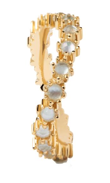 PDPAOLA Elegantní pozlacený prsten se zirkony BLUE TIDE Gold AN01-460 50 mm