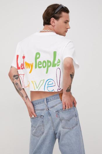 Bavlněné tričko Levi's Pride bílá barva, s potiskem