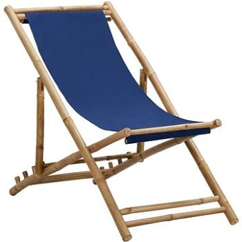 Kempingová židle bambus a plátno námořnická modrá 313019 (313019)