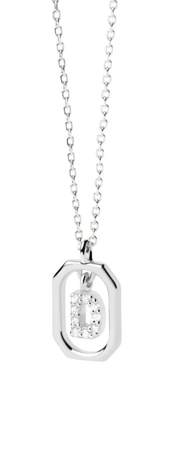 PDPAOLA Půvabný stříbrný náhrdelník písmeno "D" LETTERS CO02-515-U (řetízek, přívěsek)