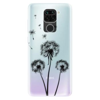 Odolné silikonové pouzdro iSaprio - Three Dandelions - black - Xiaomi Redmi Note 9