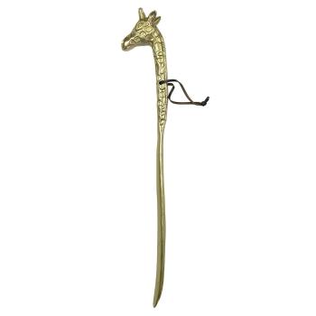 Zlaté kovové obouvadlo s hlavou žirafy Giraffe - 52 cm EHGSLG