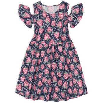 Dívčí šaty QUIMBY JAHŮDKY modré Velikost: 164