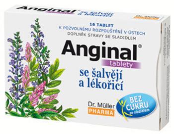 Dr.Muller Anginal tablety s heřmánkem+slézem 16 tablet