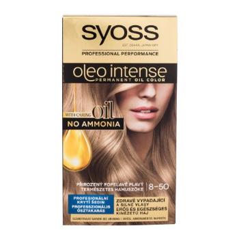 Syoss Oleo Intense Permanent Oil Color 50 ml barva na vlasy pro ženy poškozená krabička 8-50 Natural Ashy Blond na barvené vlasy; na blond vlasy