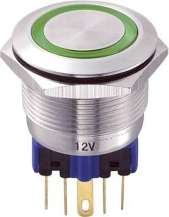 Tlačítko antivandal TRU COMPONENTS GQ22-11E/G/12V, 250 V/AC, 5 A, nerezová ocel, 1 ks