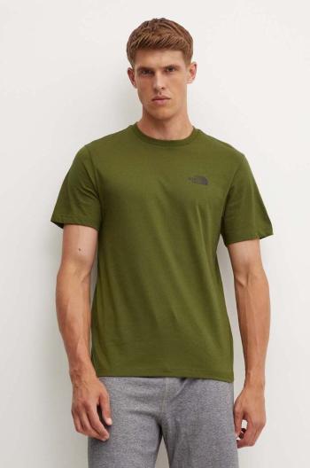 Tričko The North Face M S/S Simple Dome Tee zelená barva, s potiskem, NF0A87NGPIB1