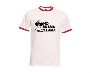 Pánské tričko s kontrastními lemy No drama llama