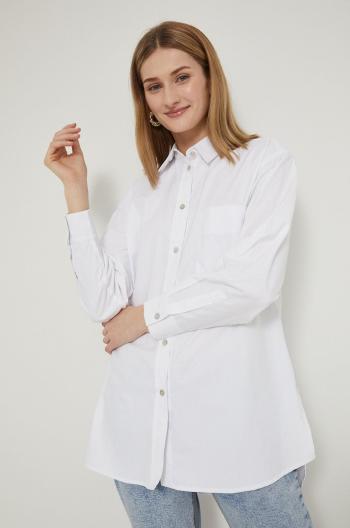 Košile Medicine dámská, bílá barva, regular, s klasickým límcem