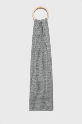 Dětský šátek z vlněné směsi United Colors of Benetton šedá barva, hladký