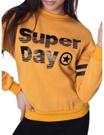 žlutá dámská mikina s nápisem super day vel. L