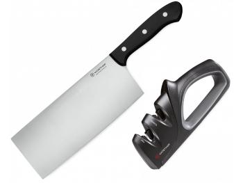 Sada kuchařského čínského nože + brousku na nože Gourmet Wüsthof 2 ks