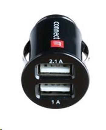 CONNECT IT USB micro nabíječka do auta 2x USB, černá (5V/2, 1A + 5V/1A)