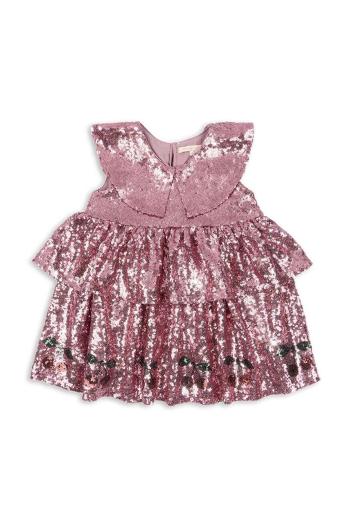 Dívčí šaty Konges Sløjd STARLA SEQUIN DRESS růžová barva, mini, KS101689