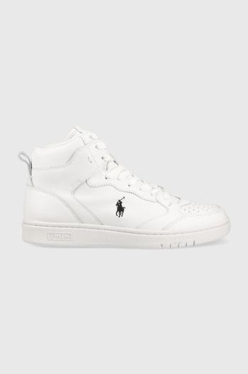 Kožené sneakers boty Polo Ralph Lauren Polo Crt , bílá barva