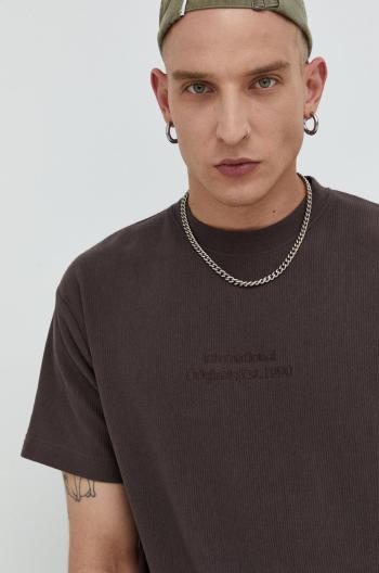 Bavlněné tričko Jack & Jones Jorriverside hnědá barva, s aplikací