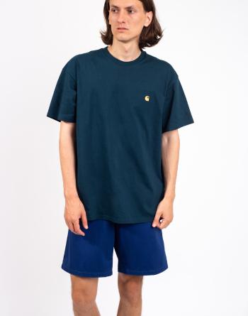 Tričko Carhartt WIP S/S Chase T-Shirt Duck Blue/Gold