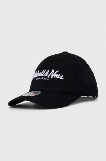 Čepice s vlněnou směsí Mitchell&Ness černá barva, s aplikací