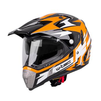 Moto přilba W-TEC Dualsport  Black-Fluo Orange  M (57-58)