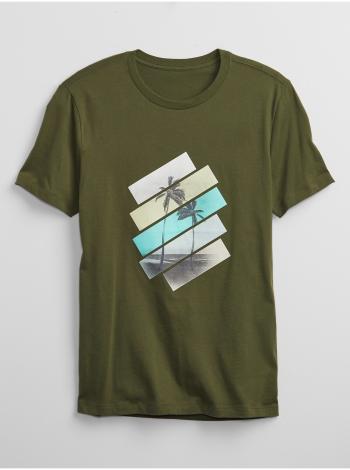 Zelené pánské tričko palm tree graphic t-shirt