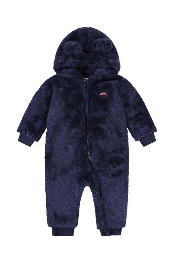 Kojenecký overal Levi's BEAR SHERPA COVERALL tmavomodrá barva, 6EL511