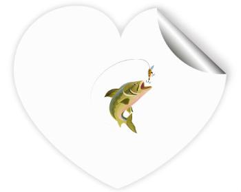 Samolepky srdce - 5 kusů Rybaření