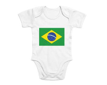 Dětské body krátký rukáv premium Brazilská vlajka