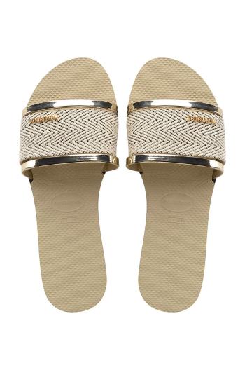 Pantofle Havaianas YOU TRANCOSO PREMIUM dámské, béžová barva, 4146063.0154