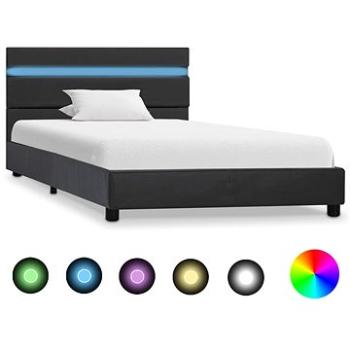 Rám postele s LED šedý umělá kůže 90x200 cm (284798)