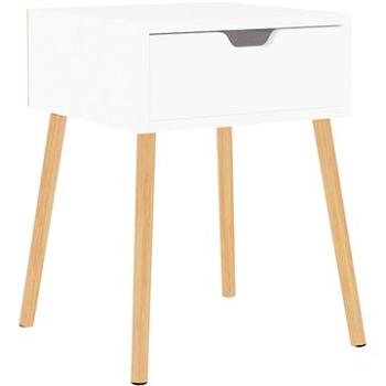 SHUMEE Noční stolek bílý s vysokým leskem 40 × 40 × 56 cm dřevotříska , 326807 (326807)