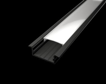 LED Solution Vestavný profil pro LED pásky V4 černý délky a typy profilů: Profil + Nacvakávací čirý kryt 1m