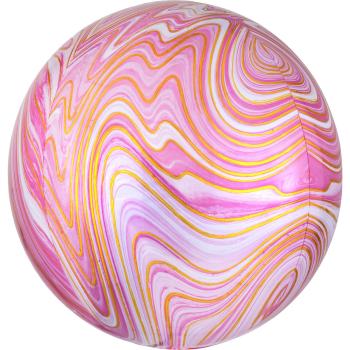Amscan Kulatý fóliový balón - mramorový růžový