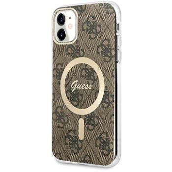 Guess 4G IML MagSafe Kompatibilní Zadní Kryt pro iPhone 11 Brown (GUHMN61H4STW)