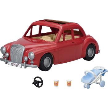 Sylvanian Families Rodinné cestovní auto červené s kočárkem a autosedačkou