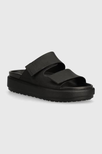 Pantofle Crocs Brooklyn Luxe Sandal dámské, černá barva, na platformě, 209586.060