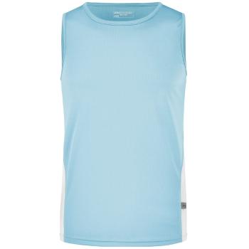 James & Nicholson Pánské sportovní tričko bez rukávů JN305 - Ocean / bílá | S