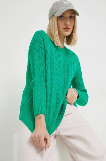 Bavlněný svetr Superdry dámský, zelená barva