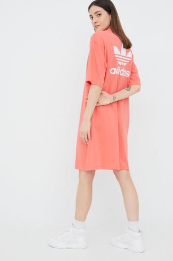 Bavlněné šaty adidas Originals Adicolor HC2043 růžová barva, mini, oversize