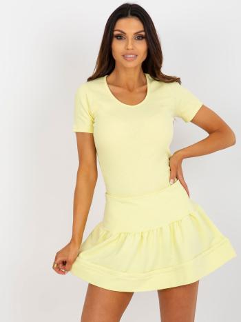 SVĚTLE ŽLUTÉ BASIC TRIČKO S KRÁTKÝMI RUKÁVY EM-BZ-HS-20-10.40-LIGHT YELLOW Velikost: S/M