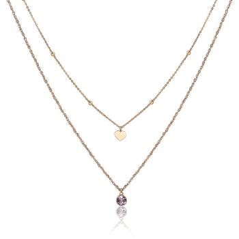 S`Agapõ Dvojitý pozlacený ocelový náhrdelník s ozdobami Aurora SAR05