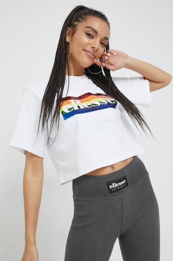 Bavlněné tričko Ellesse Rainbow Pack bílá barva