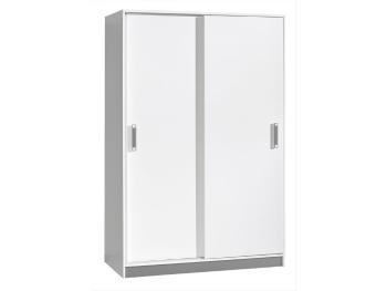 Domel Šatní skříň s posuvnými dveřmi TRAFIKO 14 Domel 120/189/60 barva: bílý mat/šedý mat