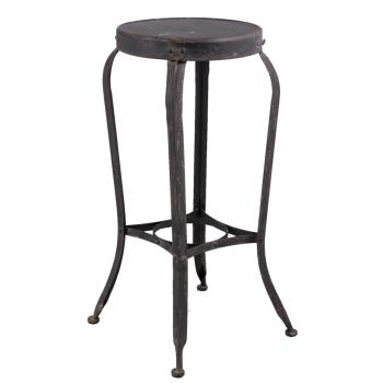 Kovová černá barová stolička s patinou - 37*37*72 cm 5Y0392