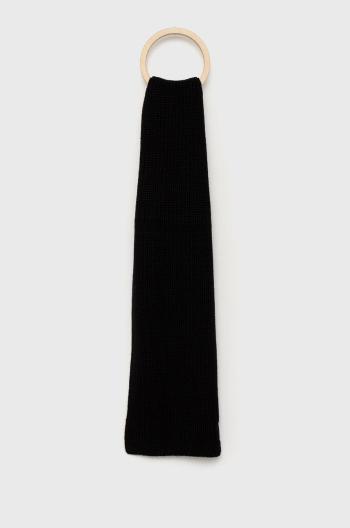 Šátek z vlněné směsi Trussardi černá barva, hladký