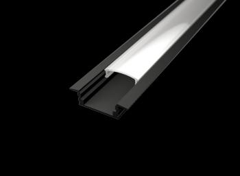 LED Solution Vestavný profil pro LED pásky V1 černý délky a typy profilů: Profil + Nacvakávací černý kryt 2m