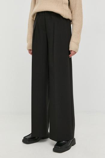 Kalhoty Silvian Heach dámské, černá barva, široké, medium waist