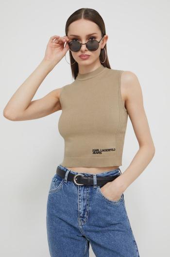 Top Karl Lagerfeld Jeans dámský, béžová barva