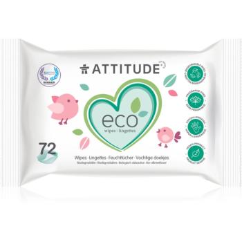 Attitude Eco vlhčené ubrousky bez vůně 72 ks